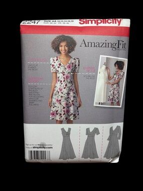 Simplicity Home Sewing Amazing Fit Dress Pattern #2247 - Sizes 10-18 - New/Uncut
